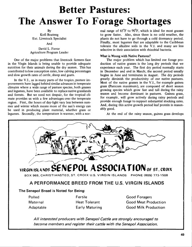 15th Annual Agriculture and food fair of the Virgin Islands 1985. - Page 50