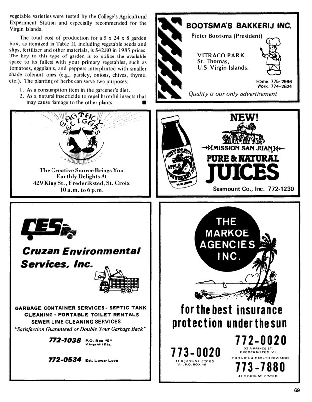 15th Annual Agriculture and food fair of the Virgin Islands 1985. - Page 70