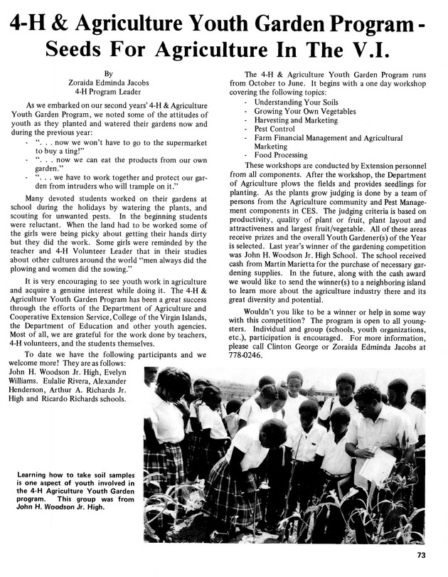 15th Annual Agriculture and food fair of the Virgin Islands 1985. - Page 74