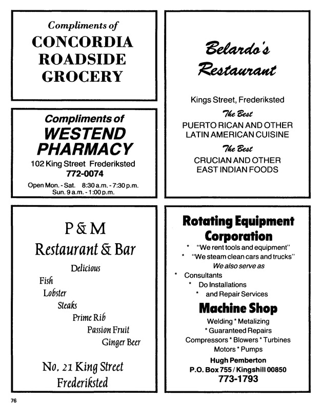 15th Annual Agriculture and food fair of the Virgin Islands 1985. - Page 77