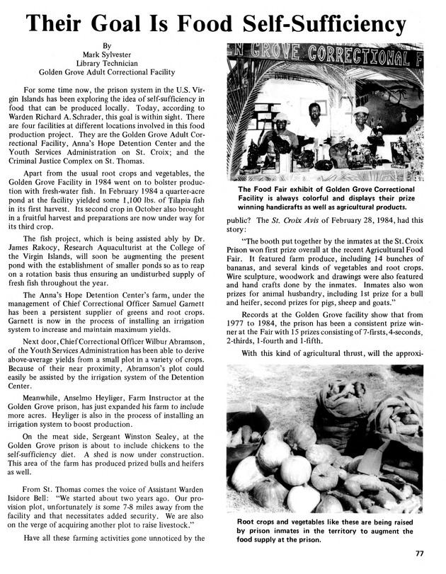 15th Annual Agriculture and food fair of the Virgin Islands 1985. - Page 78