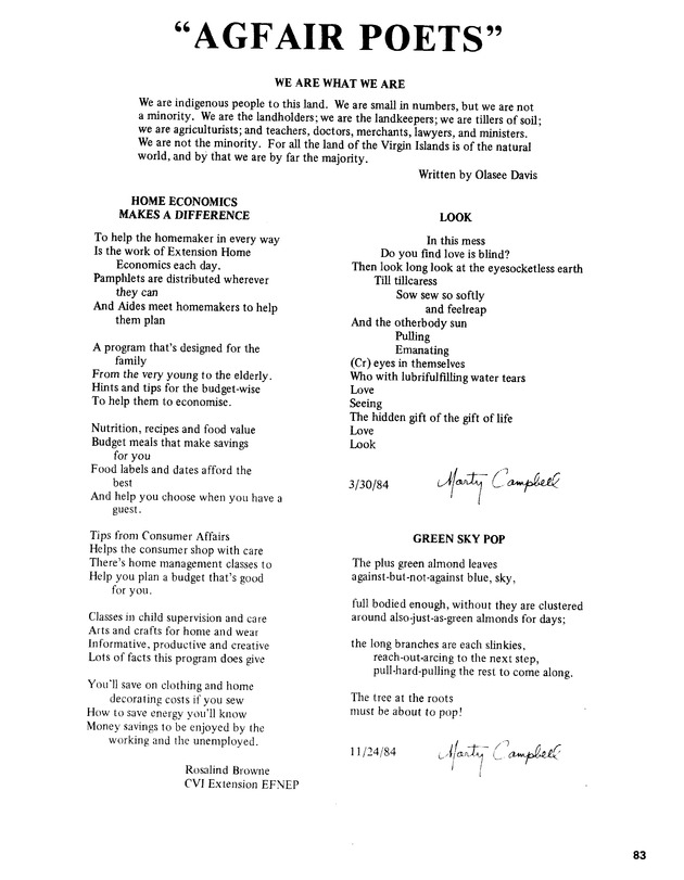 15th Annual Agriculture and food fair of the Virgin Islands 1985. - Page 84