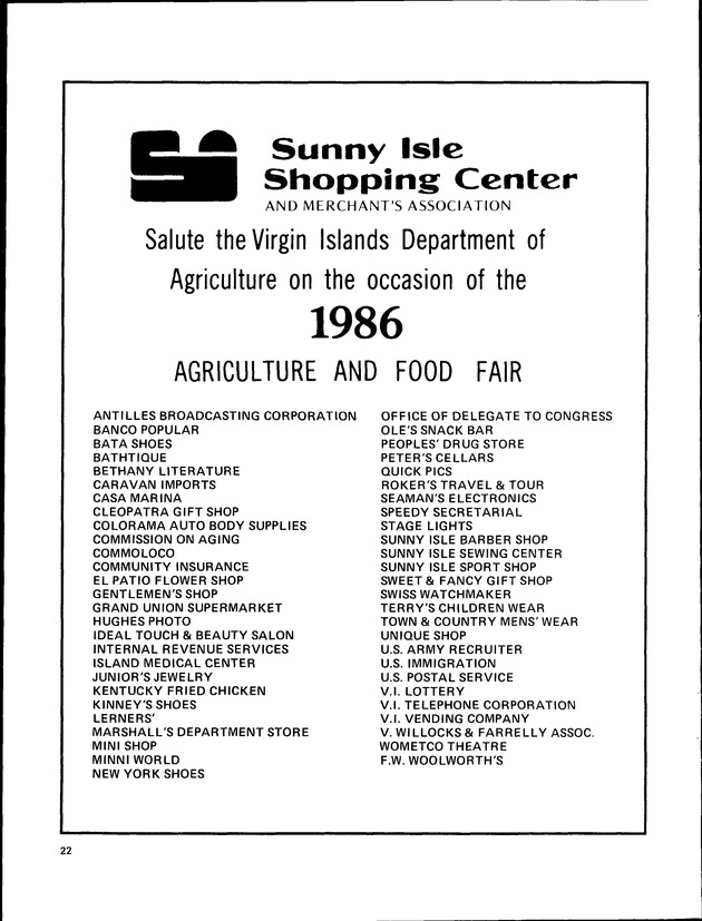 Virgin Islands Agriculture and food fair 1986. - Page 25