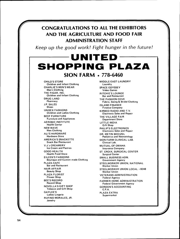 Virgin Islands Agriculture and food fair 1986. - Page 55