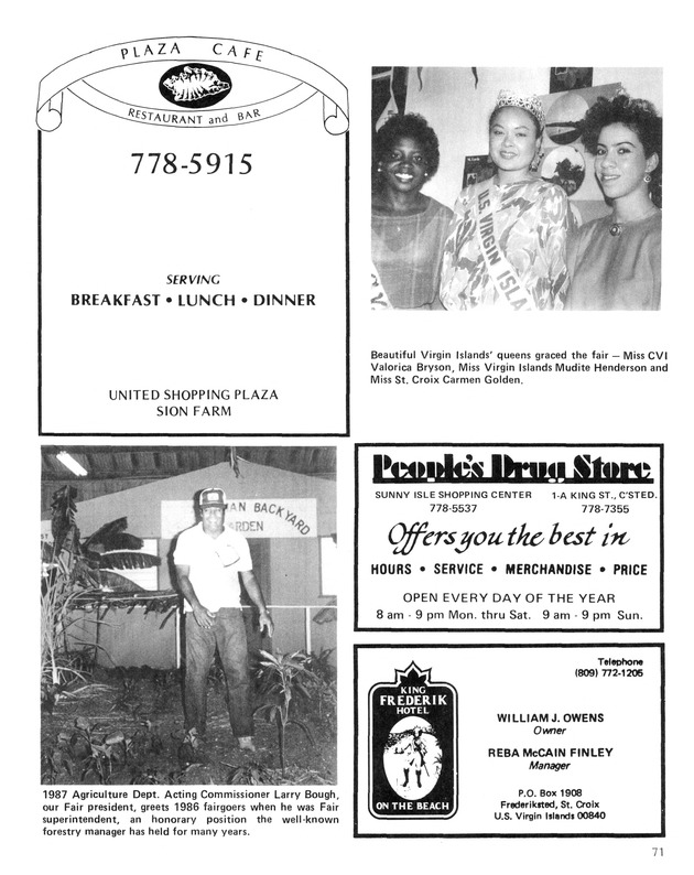 Virgin Islands  Agriculture and food fair 1987. - Page 72