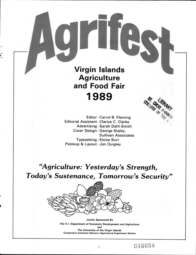 Agrifest : agriculture and food fair of St. Croix, Virgin Islands. 1989. - Page 1