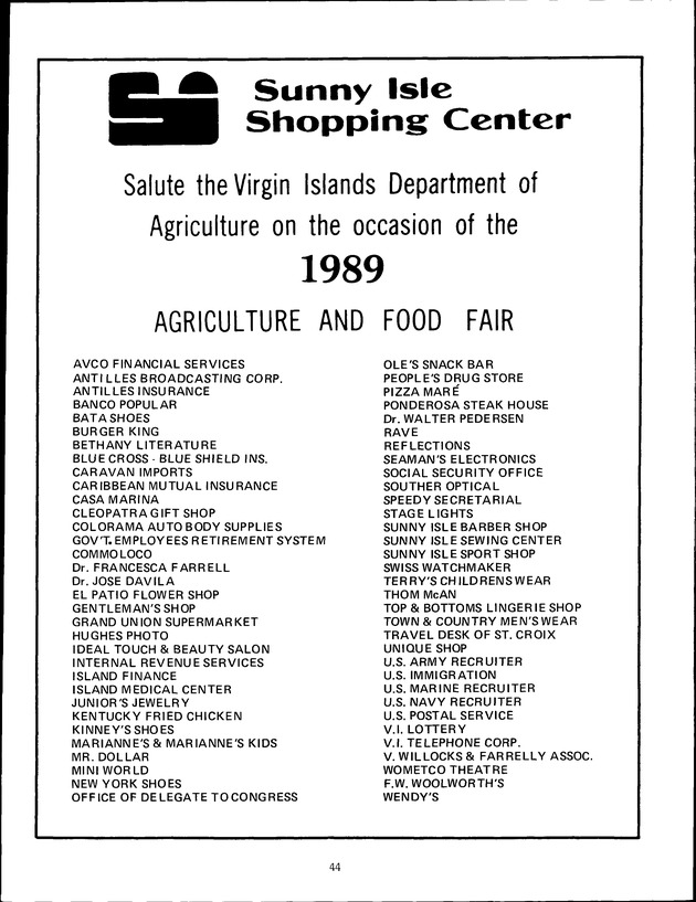 Agrifest : agriculture and food fair of St. Croix, Virgin Islands. 1989. - Page 50