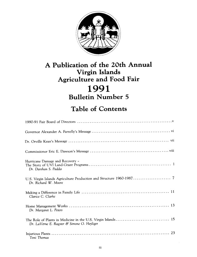 Agrifest : agriculture and food fair of St. Croix, Virgin Islands. 1991. - Page 3