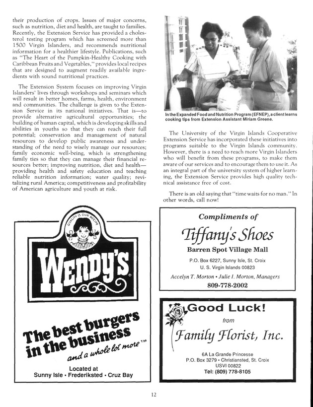 Agrifest : agriculture and food fair of St. Croix, Virgin Islands. 1991. - Page 20