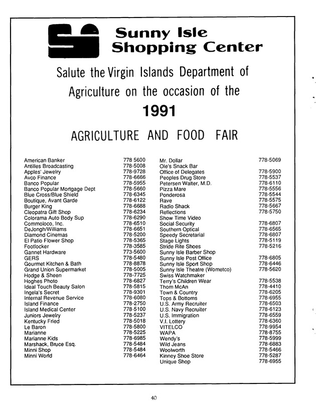 Agrifest : agriculture and food fair of St. Croix, Virgin Islands. 1991. - Page 48