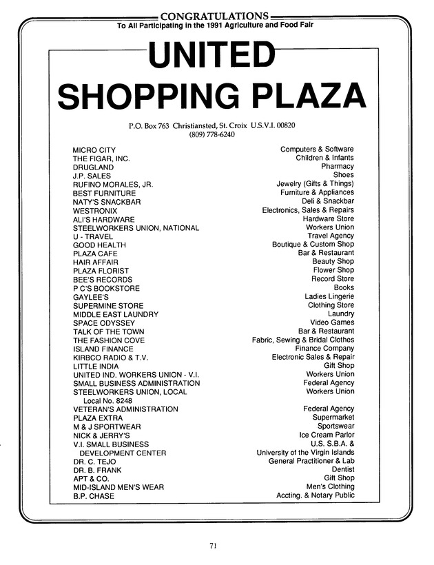 Agrifest : agriculture and food fair of St. Croix, Virgin Islands. 1991. - Page 79