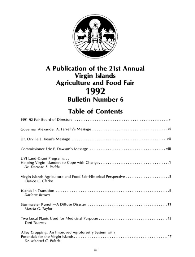 Agrifest : agriculture and food fair of St. Croix, Virgin Islands. 1992. - Page 3