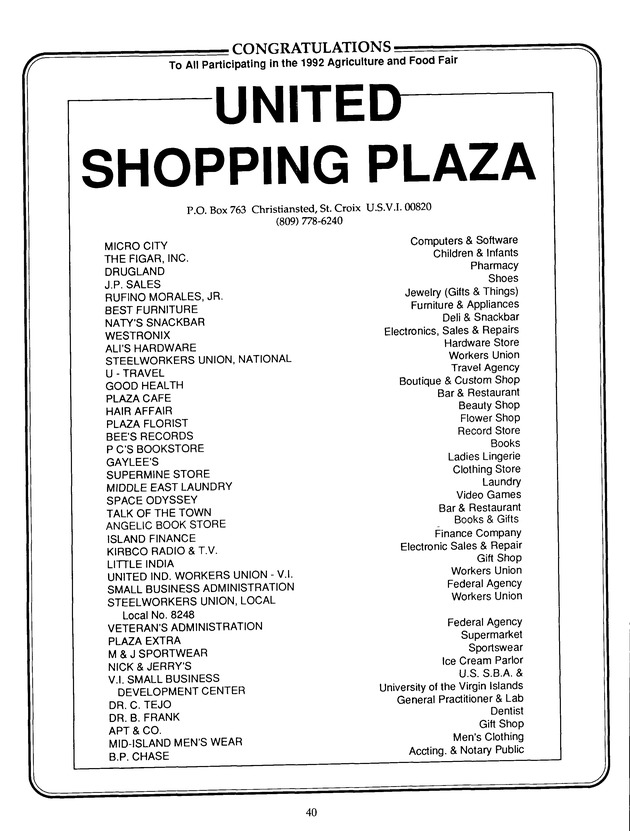 Agrifest : agriculture and food fair of St. Croix, Virgin Islands. 1992. - Page 48