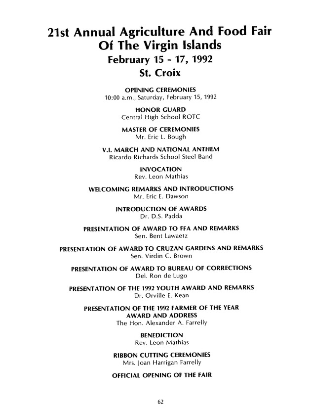 Agrifest : agriculture and food fair of St. Croix, Virgin Islands. 1992. - Page 70