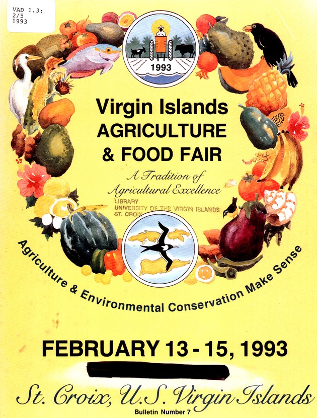 Agrifest : agriculture and food fair of St. Croix, Virgin Islands. 1993 - Front cover 1