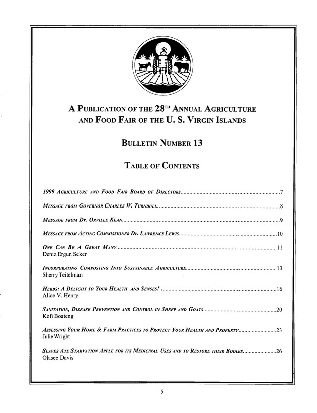 Agrifest : agriculture and food fair of St. Croix, Virgin Islands. 1999. - Page 5