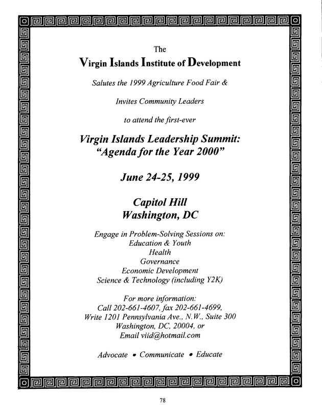 Agrifest : agriculture and food fair of St. Croix, Virgin Islands. 1999. - Page 78