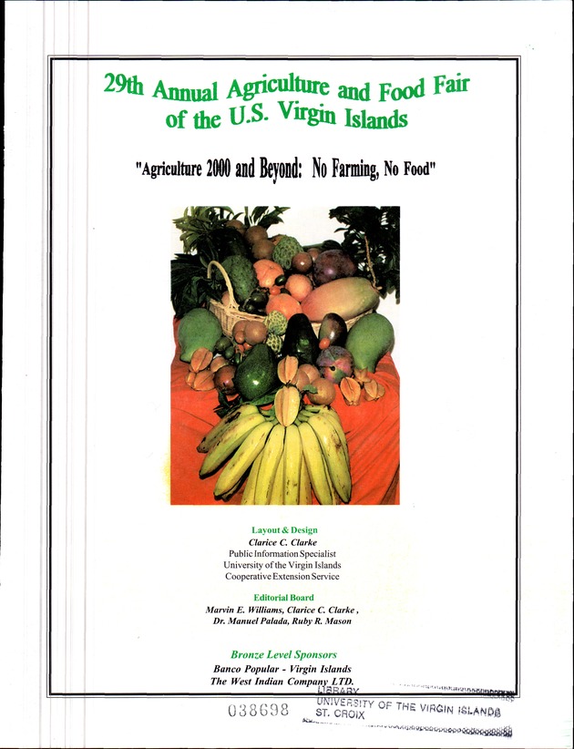 Agrifest : agriculture and food fair of St. Croix, Virgin Islands. 2000. - Page 1