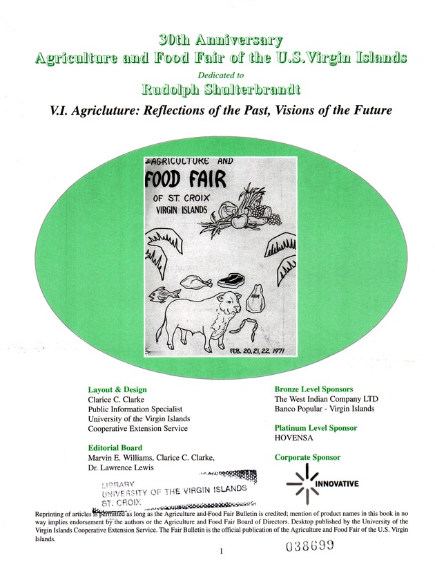 Agrifest : agriculture and food fair of St. Croix, Virgin Islands. 2001. - Page 1