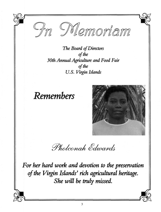 Agrifest : agriculture and food fair of St. Croix, Virgin Islands. 2001. - Page 3