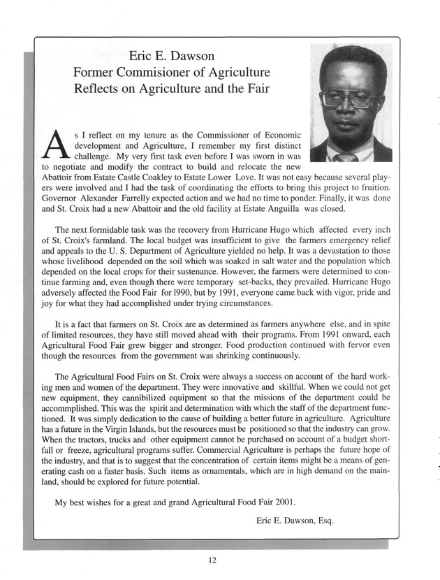 Agrifest : agriculture and food fair of St. Croix, Virgin Islands. 2001. - Page 12