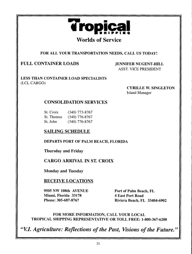 Agrifest : agriculture and food fair of St. Croix, Virgin Islands. 2001. - Page 31