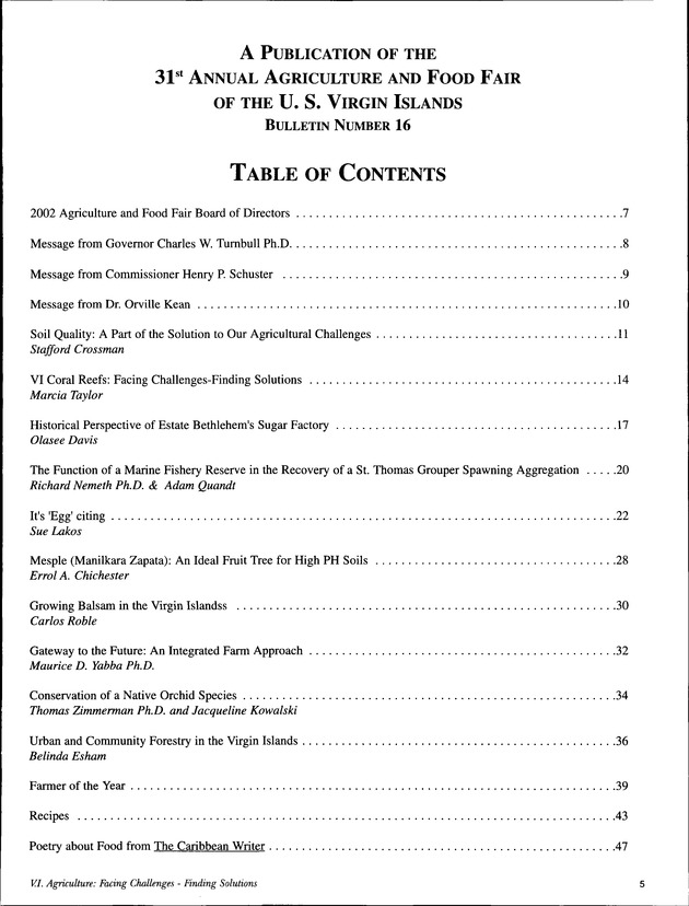 Agrifest : agriculture and food fair of St. Croix, Virgin Islands. 2002. - Page 5