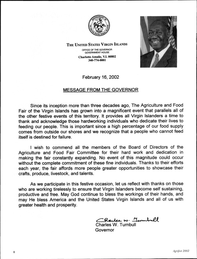 Agrifest : agriculture and food fair of St. Croix, Virgin Islands. 2002. - Page 8