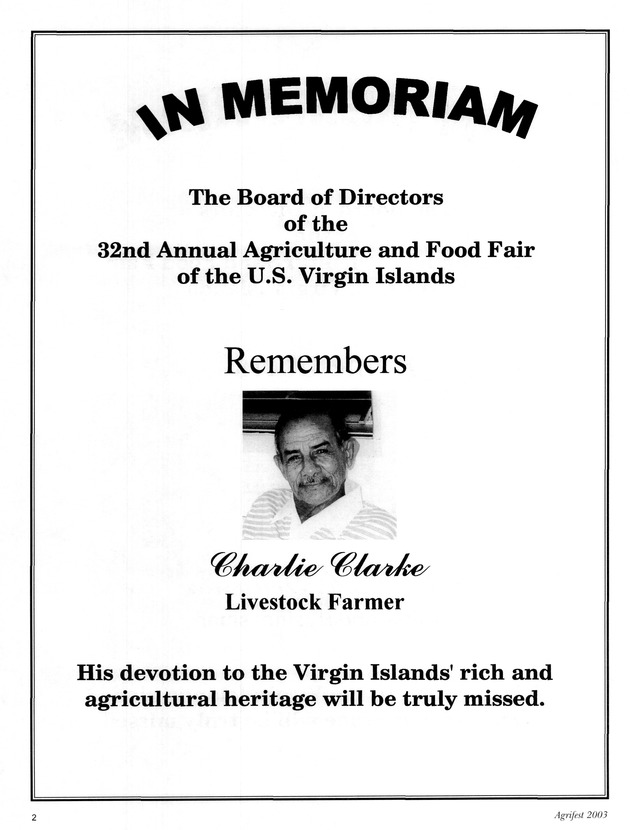 Agrifest : agriculture and food fair of St. Croix, Virgin Islands. 2003. - Page 2
