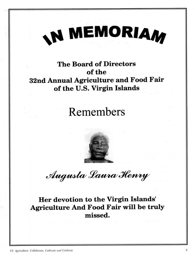 Agrifest : agriculture and food fair of St. Croix, Virgin Islands. 2003. - Page 3