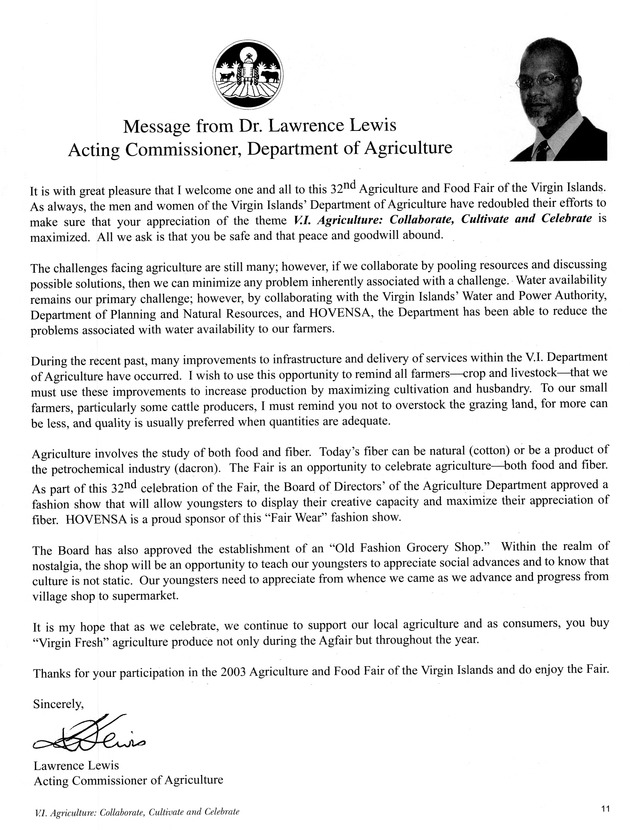 Agrifest : agriculture and food fair of St. Croix, Virgin Islands. 2003. - Page 11
