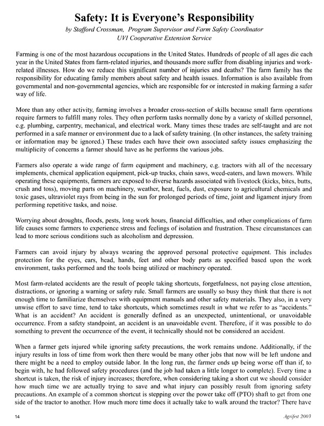 Agrifest : agriculture and food fair of St. Croix, Virgin Islands. 2003. - Page 14