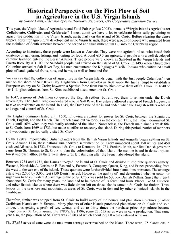 Agrifest : agriculture and food fair of St. Croix, Virgin Islands. 2003. - Page 20