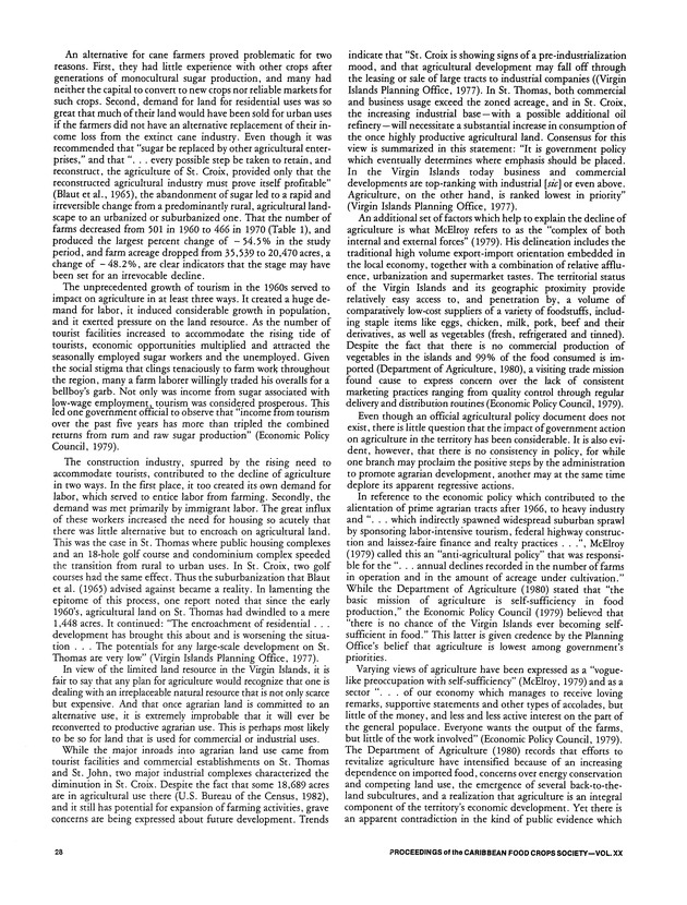 Proceedings of the 20th Annual meeting of the Caribbean Food Crops Society. St. Croix, U.S. Virgin Islands : October 21-26, 1984 - Page 28