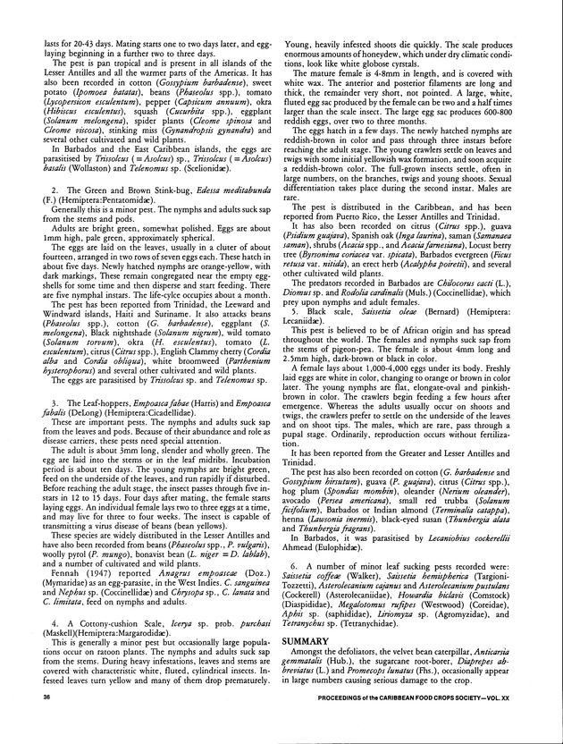 Proceedings of the 20th Annual meeting of the Caribbean Food Crops Society. St. Croix, U.S. Virgin Islands : October 21-26, 1984 - Page 36