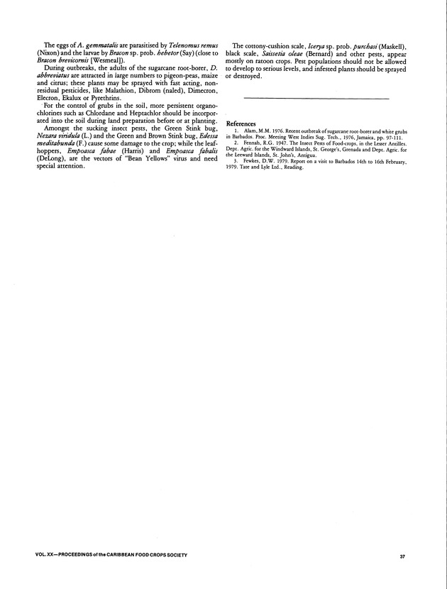 Proceedings of the 20th Annual meeting of the Caribbean Food Crops Society. St. Croix, U.S. Virgin Islands : October 21-26, 1984 - Page 37