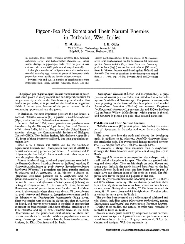 Proceedings of the 20th Annual meeting of the Caribbean Food Crops Society. St. Croix, U.S. Virgin Islands : October 21-26, 1984 - Page 38