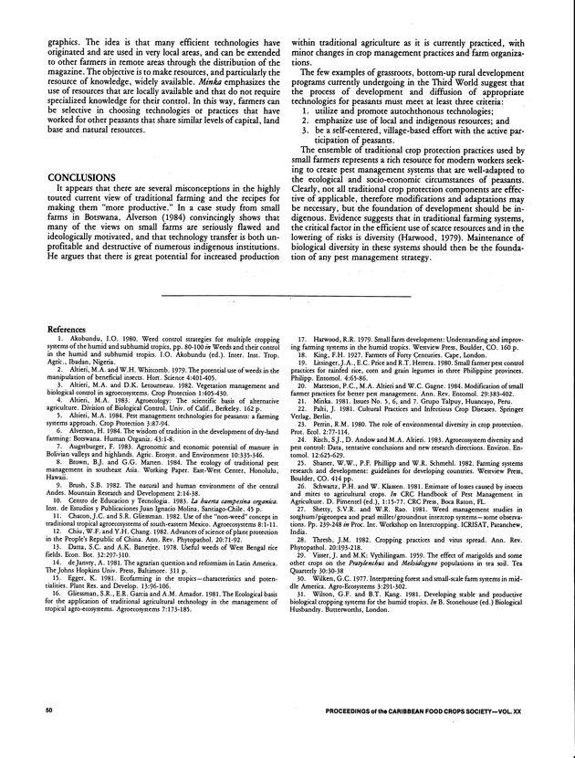 Proceedings of the 20th Annual meeting of the Caribbean Food Crops Society. St. Croix, U.S. Virgin Islands : October 21-26, 1984 - Page 50