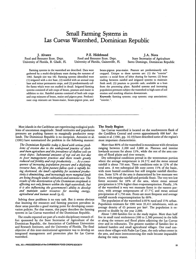 Proceedings of the 20th Annual meeting of the Caribbean Food Crops Society. St. Croix, U.S. Virgin Islands : October 21-26, 1984 - Page 51