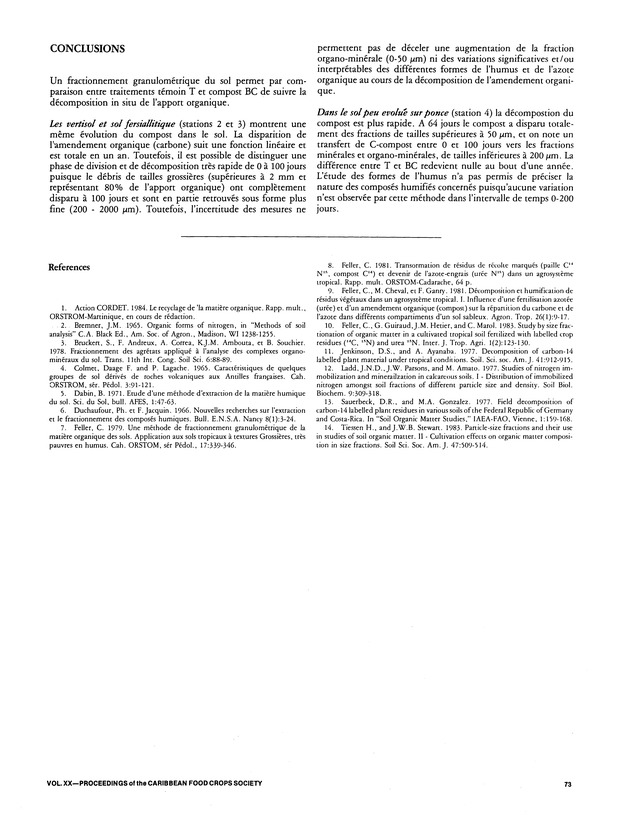 Proceedings of the 20th Annual meeting of the Caribbean Food Crops Society. St. Croix, U.S. Virgin Islands : October 21-26, 1984 - Page 73