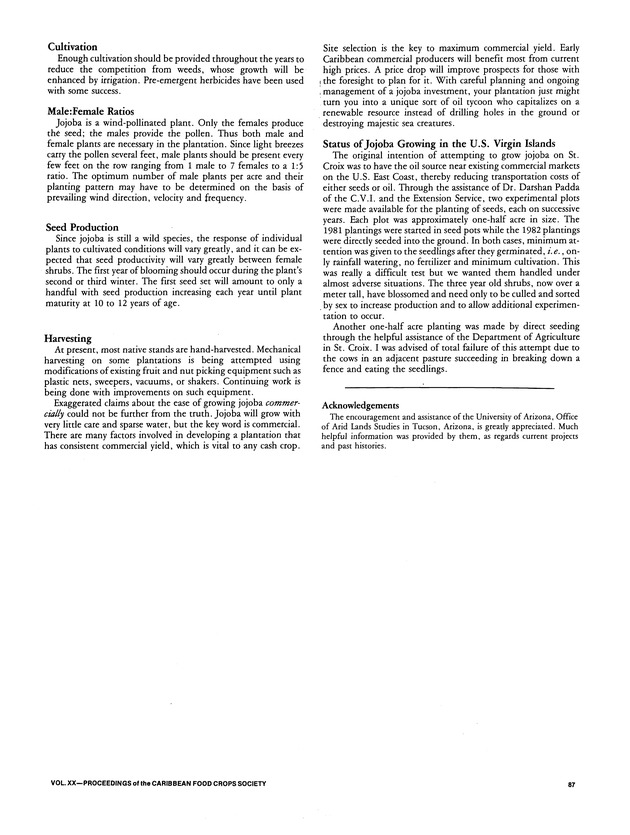 Proceedings of the 20th Annual meeting of the Caribbean Food Crops Society. St. Croix, U.S. Virgin Islands : October 21-26, 1984 - Page 87