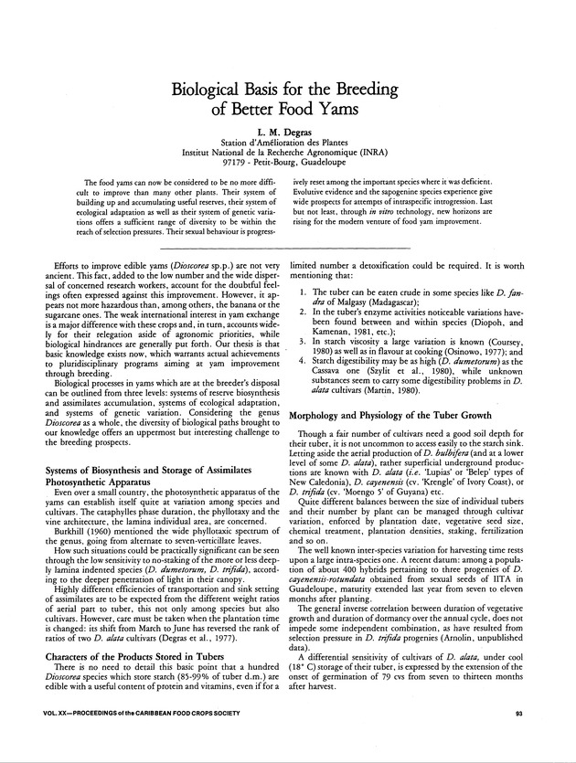 Proceedings of the 20th Annual meeting of the Caribbean Food Crops Society. St. Croix, U.S. Virgin Islands : October 21-26, 1984 - Page 93