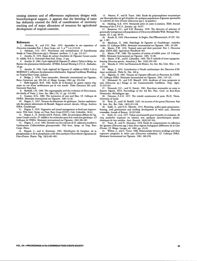 Proceedings of the 20th Annual meeting of the Caribbean Food Crops Society. St. Croix, U.S. Virgin Islands : October 21-26, 1984 - Page 95