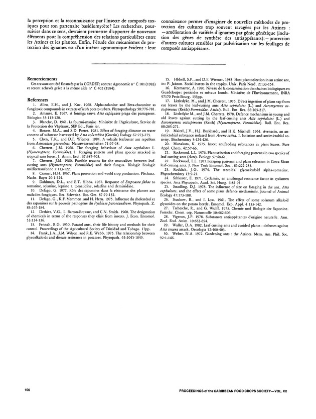 Proceedings of the 20th Annual meeting of the Caribbean Food Crops Society. St. Croix, U.S. Virgin Islands : October 21-26, 1984 - Page 106