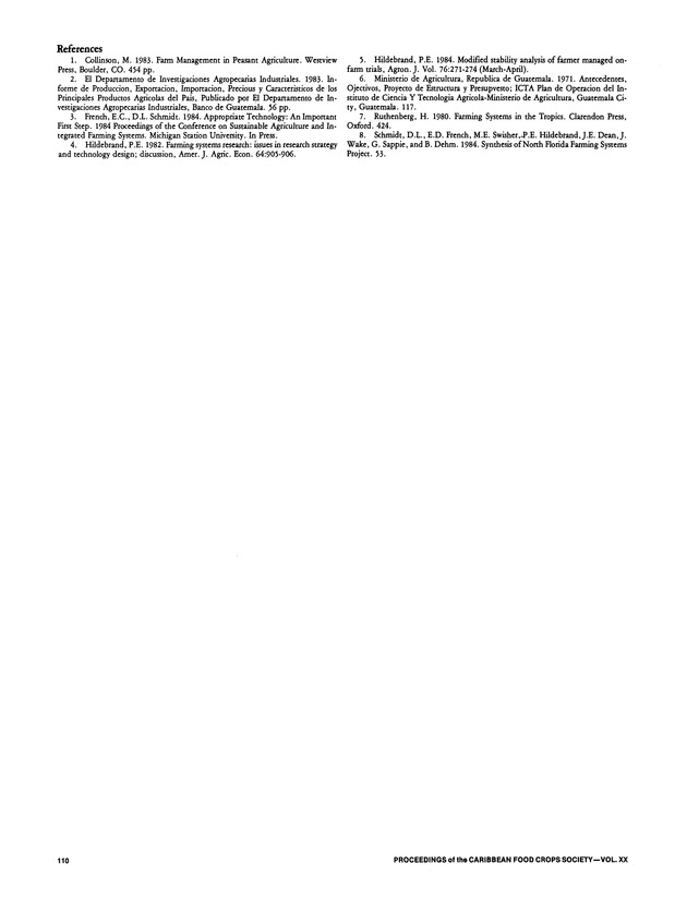 Proceedings of the 20th Annual meeting of the Caribbean Food Crops Society. St. Croix, U.S. Virgin Islands : October 21-26, 1984 - Page 110