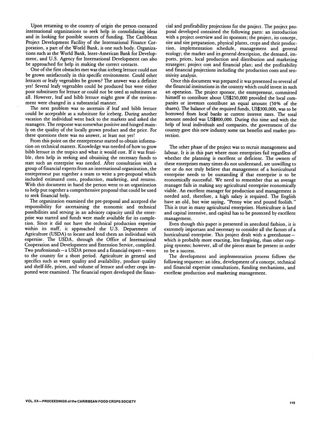 Proceedings of the 20th Annual meeting of the Caribbean Food Crops Society. St. Croix, U.S. Virgin Islands : October 21-26, 1984 - Page 119