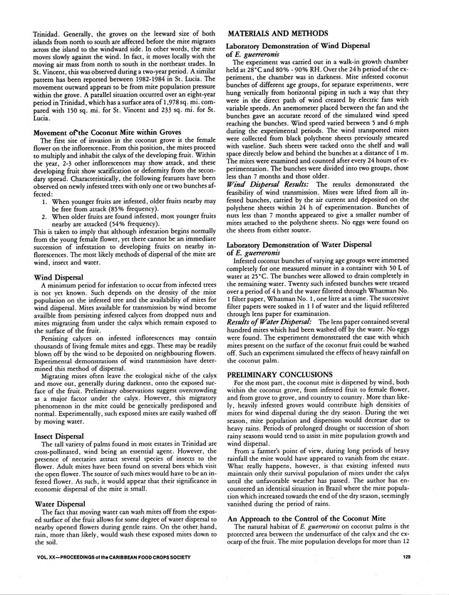 Proceedings of the 20th Annual meeting of the Caribbean Food Crops Society. St. Croix, U.S. Virgin Islands : October 21-26, 1984 - Page 129