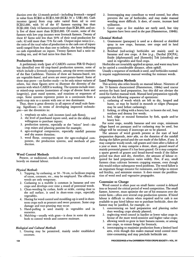 Proceedings of the 20th Annual meeting of the Caribbean Food Crops Society. St. Croix, U.S. Virgin Islands : October 21-26, 1984 - Page 134