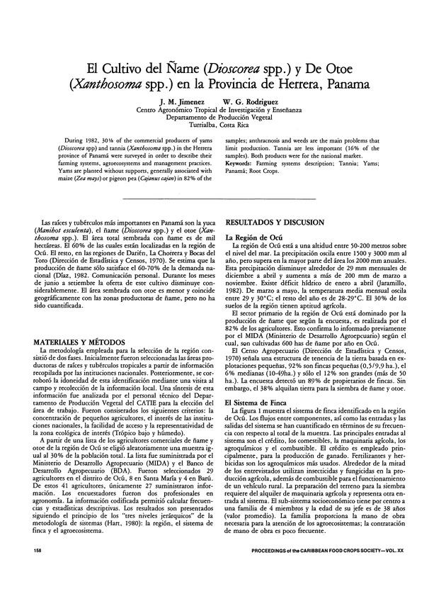 Proceedings of the 20th Annual meeting of the Caribbean Food Crops Society. St. Croix, U.S. Virgin Islands : October 21-26, 1984 - Page 158