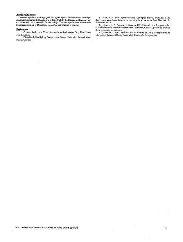 Proceedings of the 20th Annual meeting of the Caribbean Food Crops Society. St. Croix, U.S. Virgin Islands : October 21-26, 1984 - Page 161